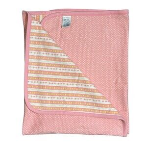 Vtg Gymboree Baby Blanket Summer Citrus Reversible Lemon Polka Dot Pink 1998